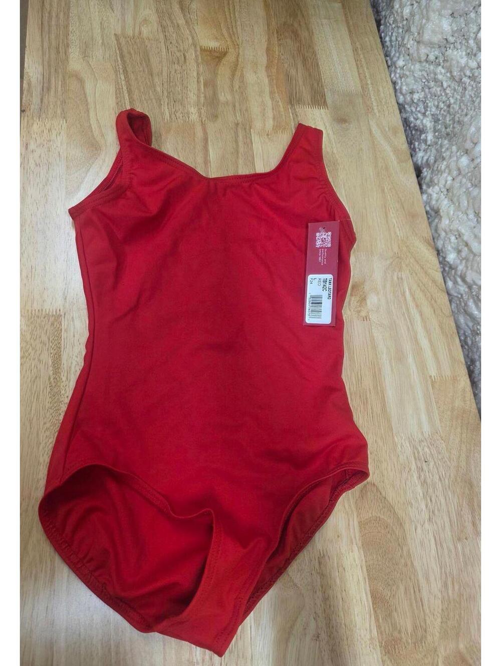 CAPEZIO BIG GIRLS TANK LEOTARD RED SIZE L (12‑14)